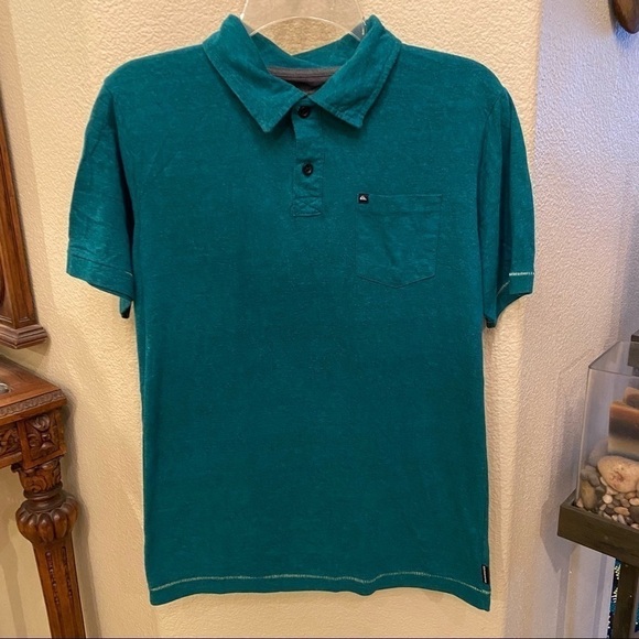 QUIKSILVER Boys Green Polo Top Size Large - Picture 1 of 6